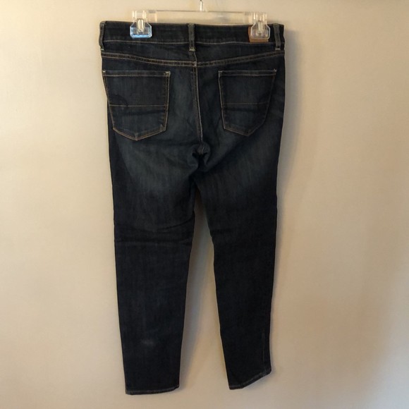 AMERICAN EAGle AEO SIZE 8 JEGGING ANKLE SUPER STRETCH DARK WASH MID RISE JEANS - Picture 3 of 6